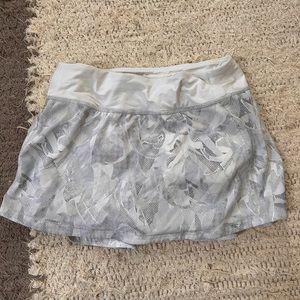 White Print Lulu Tennis Skirt